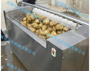 眾發(fā)生產(chǎn)蔬菜毛輥噴淋清洗機 土豆去皮清洗機 蘑菇清洗加工設備